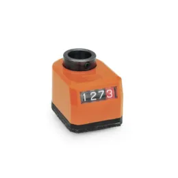 Ganter Stellungsanzeiger, Hohlwelle Stahl, digitale Anzeige, mechanisches Zählwerk GN954 AR-L-OR