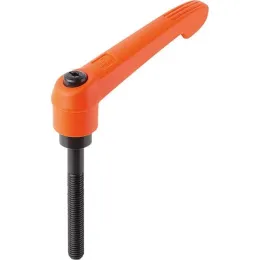 KIPP KLEMMHEBEL GR. 5 M16X90, KUNSTSTOFF ORANGE RAL2004, KOMP: STAHL