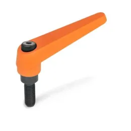 Ganter Verstellbare Klemmhebel GN101-14, orange, RAL 2004, strukturmatt