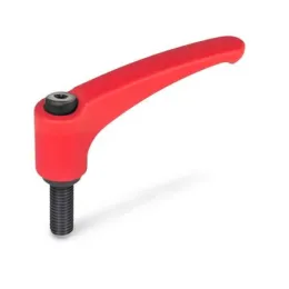 Ganter Verstellbare Klemmhebel GN602-63, rot, RAL 3000, strukturmatt
