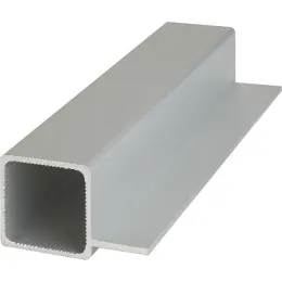 VIERKANTROHR MIT STEG, L=2000, A=25, S=2, ALUMINIUM SILBER ELOXIERT KIPP