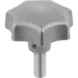 STERNGRIFF D=M10X30, D1=50 H=32, FORM:L, GRAUGUSS KOMP:EDELSTAHL KIPP
