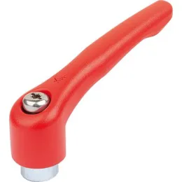 KLEMMHEBEL GR.5 M12, ZINK ROT RAL3020 STRUKTURMATT, KOMP:STAHL BLAU-PASSIV. KIPP