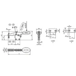 Schnellspanner horizontal M6 grün Fuss senkrecht, Edelstahl Norelem