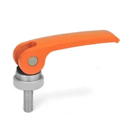 Ganter Exzenterspanner GN927.4-101, Kunststoff-Auflagescheibe mit Stellmutter, orange, RAL 2004