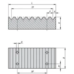 Klemmplatte für Zahnriemen Profil AT10, Aluminium, B=25 Norelem