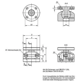 Gelenkkopf Schwenkwinkel 30° H=105 Aluminium, klemmbar, D=150 Norelem