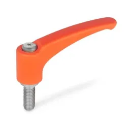 Ganter Verstellbare Klemmhebel GN604.1-95, Kunststoff, Schraube Edelstahl, orange, RAL 2004, matt