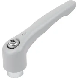 KLEMMHEBEL GR.5 M12 ZINK GRAU RAL7040 STRUKTURMATT, KOMP:STAHL BLAU-PASSIV. KIPP