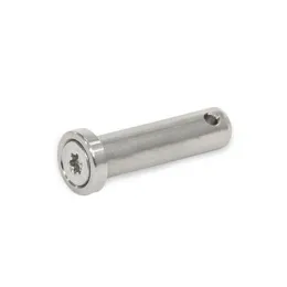 Ganter Bolzen, Edelstahl GN2342-NI-12, mit Bundscheibe, mit Querbohrung für Federstecker GN 1024