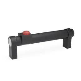 Ganter Rohrgriffe, gerade, Schwarz, 1 Taster GN331
