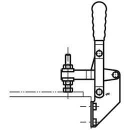 Schnellspanner vertikal mit abgewinkeltem Fuss, M6x45 Norelem