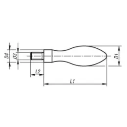 Fester Ballengriff, Stahl Form E, D1=13 Norelem