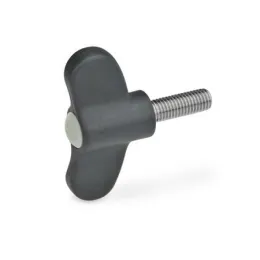 Ganter Flügelschrauben, Edelstahl GN633.1, grau, RAL 7035, matt