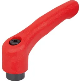 KIPP KLEMMHEBEL GR. 9, M05, HOCHLEISTUNGSTHERMOPLAST ROT RAL3020