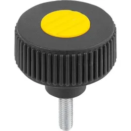 Form L D=40 M6x20, Deckel rapsgelb Kipp