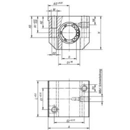 Lineargehäuseeinheit einzeln, D=16, Aluminium, geschlossen Norelem