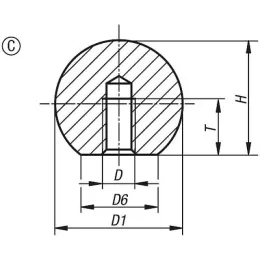 KIPP KUGELKNOPF DIN319 D1=20