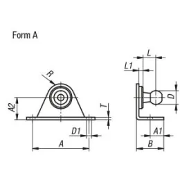 Winkelbeschlag, Form A Stahl D=13 Norelem