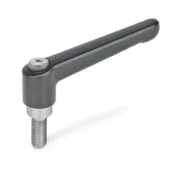 Ganter Verstellbare Klemmhebel, Edelstahl, Schwarz, Seideng GN300.1-30