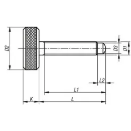 Rändelschraube M5x25 br Norelem