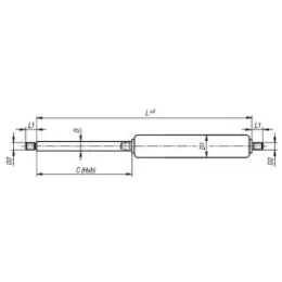 Gasdruckfeder Gr. 08/19 Stahl F1=100, D1=19, D=8, C=250 Norelem