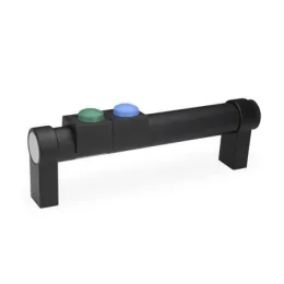 Ganter Rohrgriffe, gerade, Schwarz, 2 Taster GN331