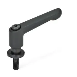 Ganter Verstellbare Klemmhebel mit Scheibe, Schwarz GN307