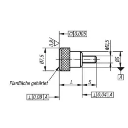 Messeinsatz mit vergr. Planfläche L=8 Stahl Norelem