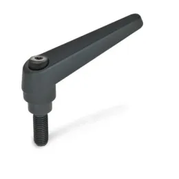 Ganter Verstellbare Klemmhebel GN101-14, schwarz, RAL 9005, strukturmatt