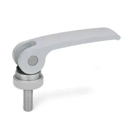 Ganter Exzenterspanner GN927.4-44, Kunststoff-Auflagescheibe mit Stellmutter, silber, RAL 9006