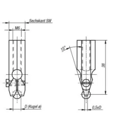 Kugelhalter Federband Stahl D=10 Norelem