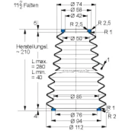 MFB V6-562 42X76X210 50CR879 Freudenberg