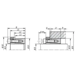 Spannsatz, D=45, Form C Stahl D1=75, D2=81 Norelem