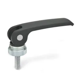Ganter Exzenterspanner GN927-101, Kunststoff-Auflagescheibe mit Stellmutter, schwarz, RAL 9005
