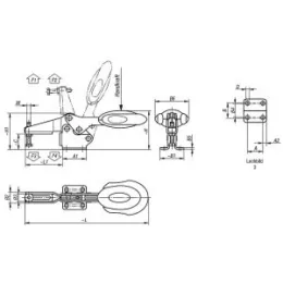 Schnellspanner horizontal M8 Fuss waagrecht Sicherheitsverriegelung VA Norelem