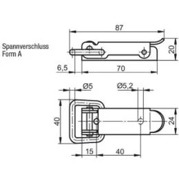 Norelem Spannverschluss mit Spannbügel, Form A, Stahl