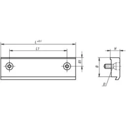 Spannleiste L=118,4 Aluminium  Norelem