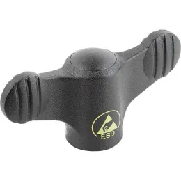 FLÜGELGRIFF ANTISTATISCH D=M06 A=50, H=24, FORM:K, THERMOPLAST SCHWARZ KIPP