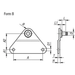 Norelem Seitenbeschlag, Form B Stahl D=6