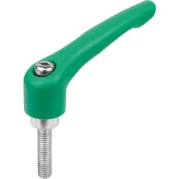 KIPP KLEMMHEBEL GR. 2 M06, ZINK GRÜN RAL6032 STRUKTURMATT, KOMP: STAHL