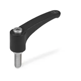 Ganter Verstellbare Klemmhebel GN604.1, Griffkörper Kunststoff, antimikrobiell, Schraube Edelstahl, schwarzgrau, RAL 7021, matt
