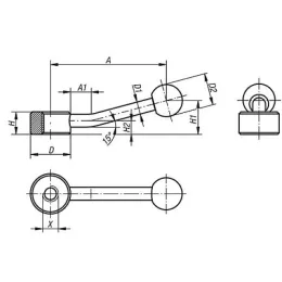 KIPP SPANNHEBEL FLACH GR. 3 STAHL