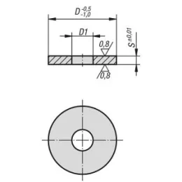 geschliffen brüniert D=60, D1=16,5, S=5 Kipp