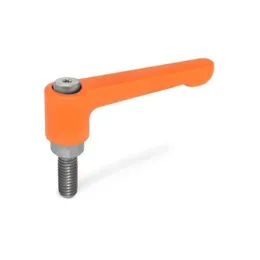 Ganter Verstellbare Klemmhebel, gerade, Edelstahl, Orange GN302.1-45
