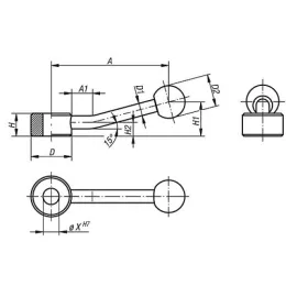 KIPP SPANNHEBEL FLACH GR. 2