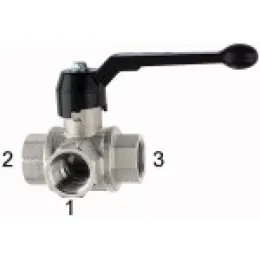 Riegler 3-Wege-Kugelhahn Standard L-Bohrung Messing vernickelt