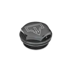 Ganter Verschlussschrauben, Aluminium GN741, mit Entlüftungsbohrung, mit DIN-Ablasssymbol, schwarz eloxiert