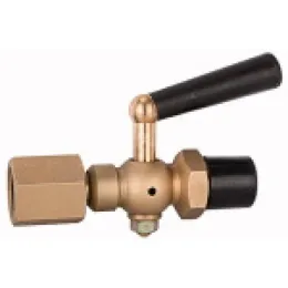 Riegler Manometer-Absperrhahn Zapfen-drehbare Muffe Messing blank