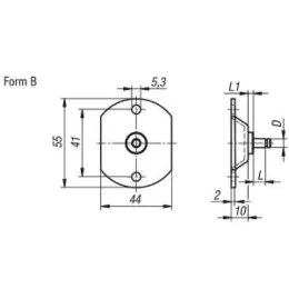 Rundbeschlag, Form B Stahl D=8 Norelem